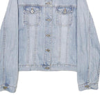 RIVER ISLAND Womens Blue Denim Cotton Button Jacket L Casual Classic Plain