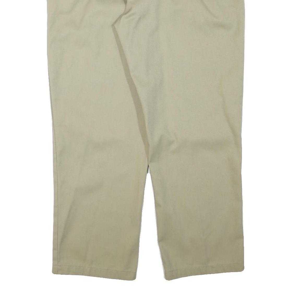 DICKIES Mens Cotton Blend Beige Regular Fit Straight Trousers W38 L28 Workwear