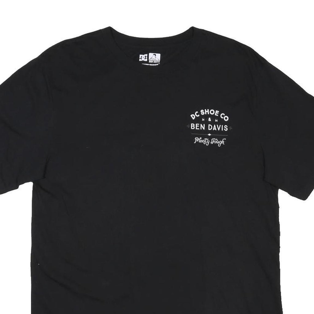 DC SHOES Mens Black Ben Davis Graphic T-Shirt L Short Sleeve Crew Neck Cotton