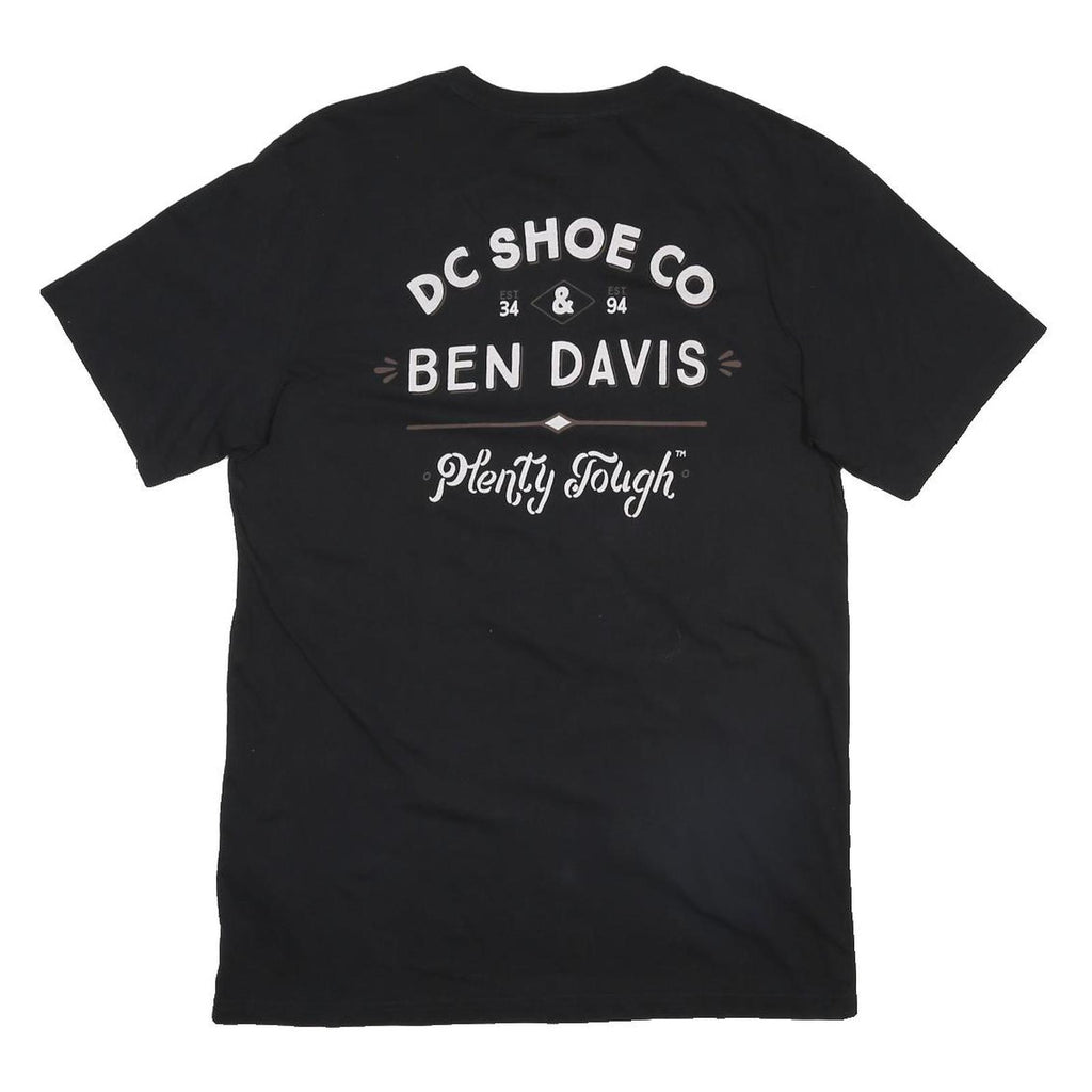 DC SHOES Mens Black Ben Davis Graphic T-Shirt L Short Sleeve Crew Neck Cotton