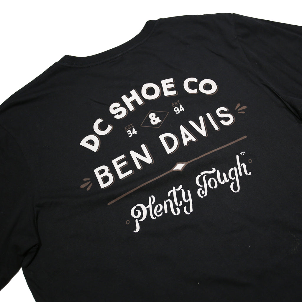 DC SHOES Mens Black Ben Davis Graphic T-Shirt L Short Sleeve Crew Neck Cotton
