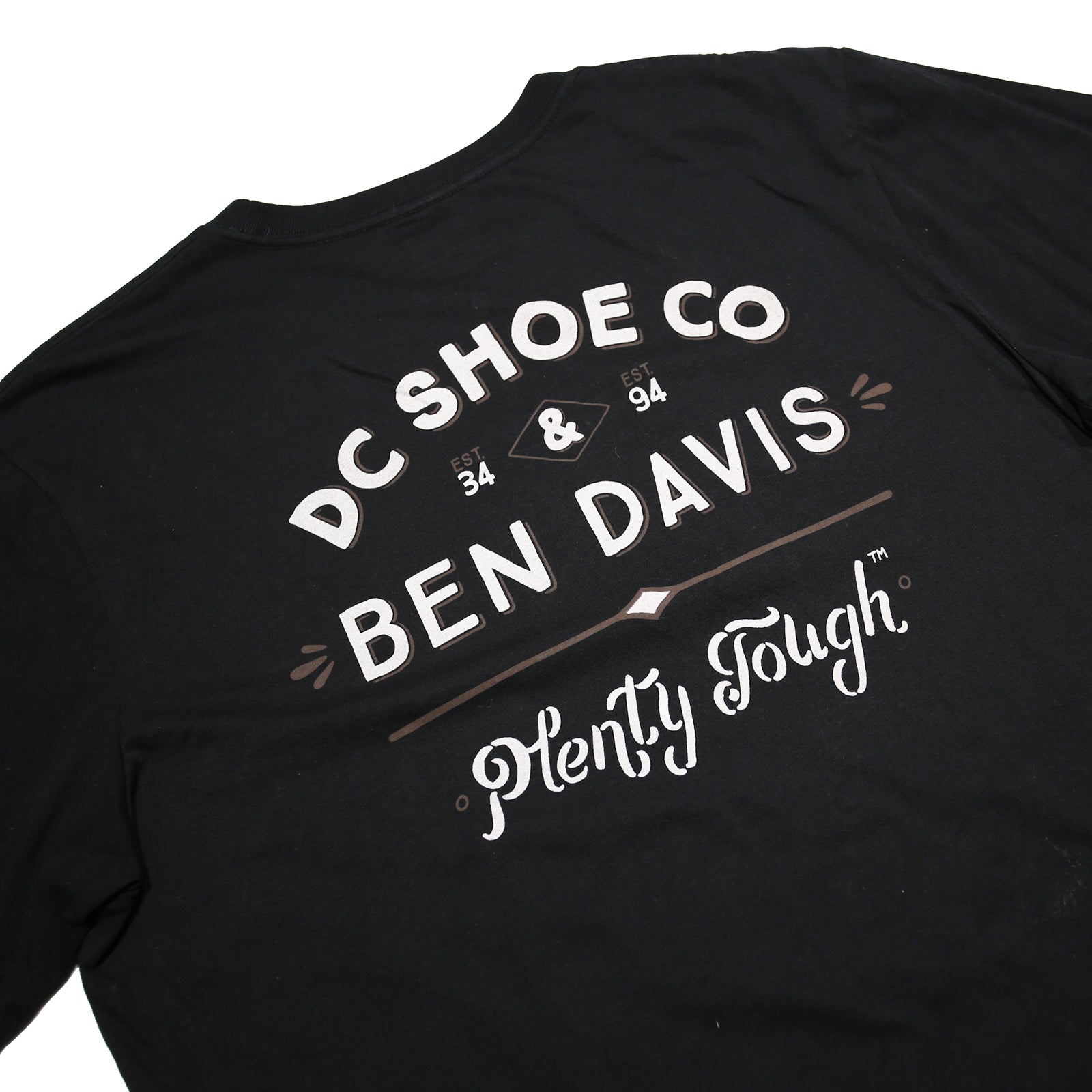 DC SHOES Mens Black Ben Davis Graphic T-Shirt L Short Sleeve Crew Neck Cotton