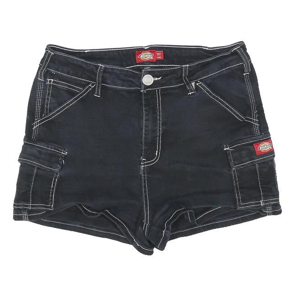 DICKIES Womens Shorts Black Cargo Cotton Blend M W30 Workwear Casual