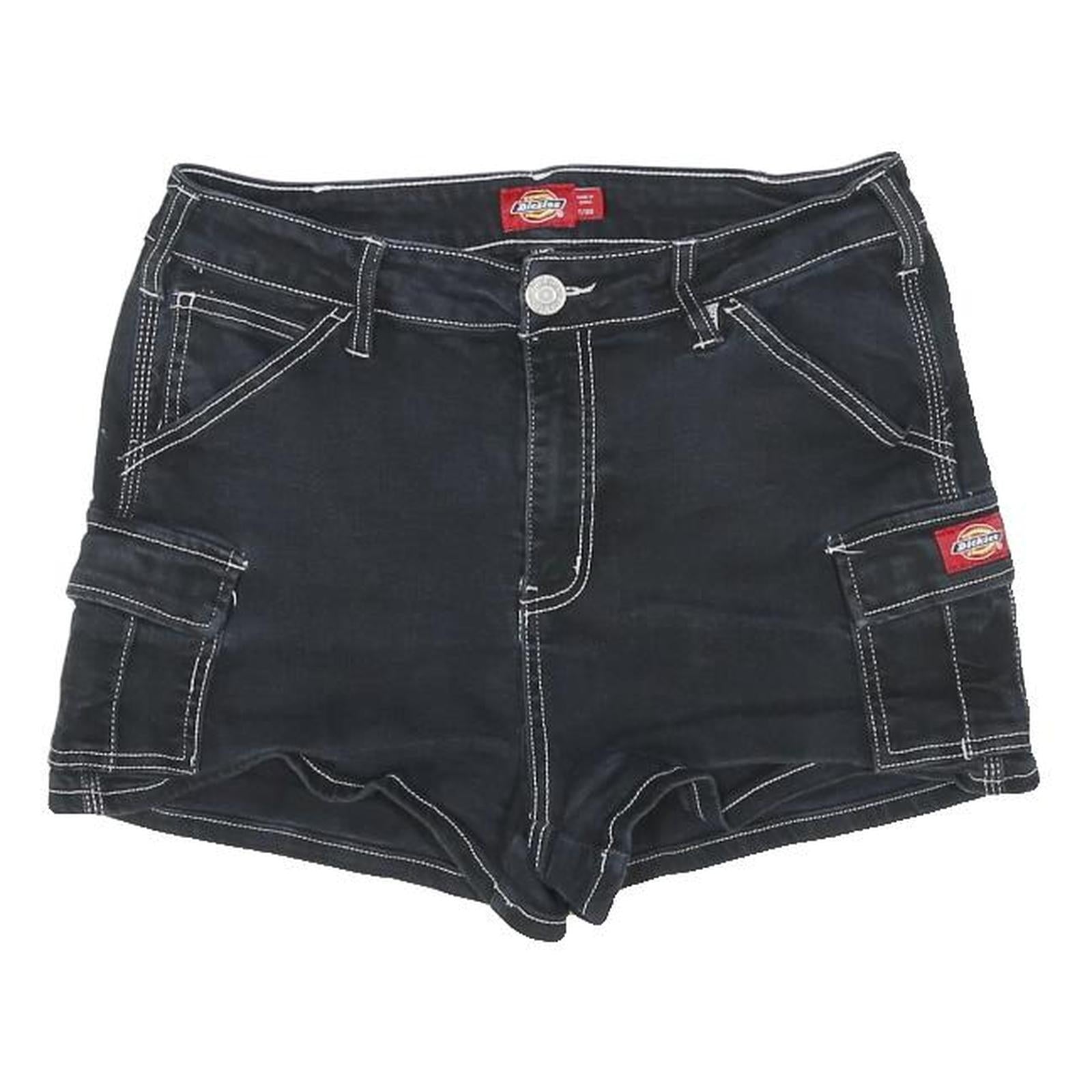 DICKIES Womens Shorts Black Cargo Cotton Blend M W30 Workwear Casual