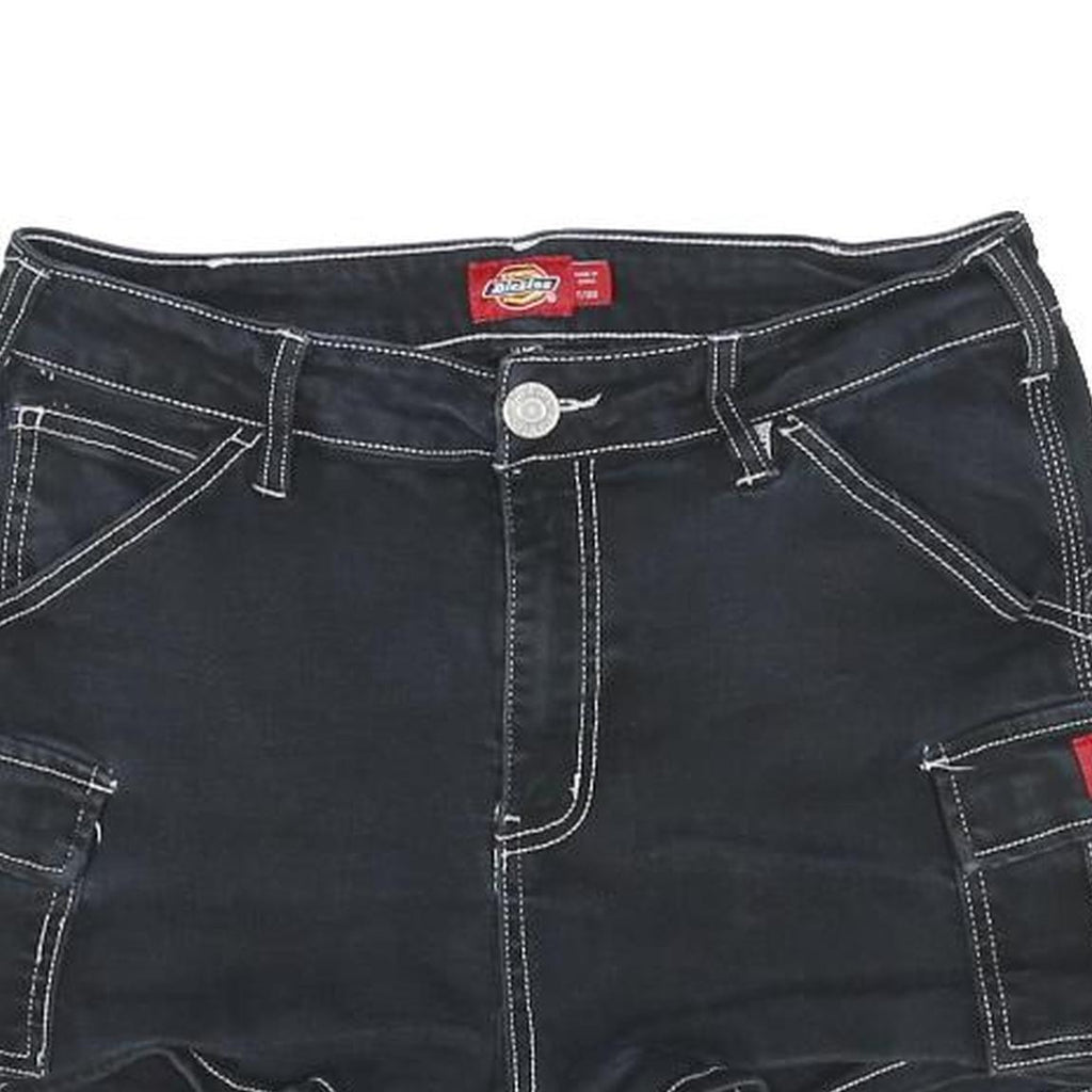 DICKIES Womens Shorts Black Cargo Cotton Blend M W30 Workwear Casual