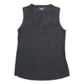 ARMANI EXCHANGE Womens Black Sleeveless V-Neck Top S Button Detail