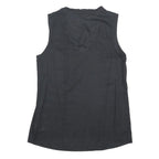 ARMANI EXCHANGE Womens Black Sleeveless V-Neck Top S Button Detail