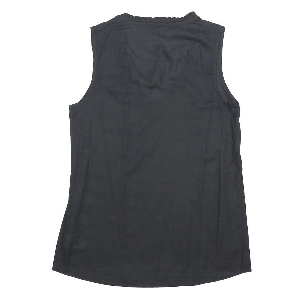 ARMANI EXCHANGE Womens Black Sleeveless V-Neck Top S Button Detail