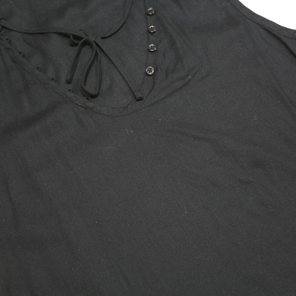 ARMANI EXCHANGE Womens Black Sleeveless V-Neck Top S Button Detail