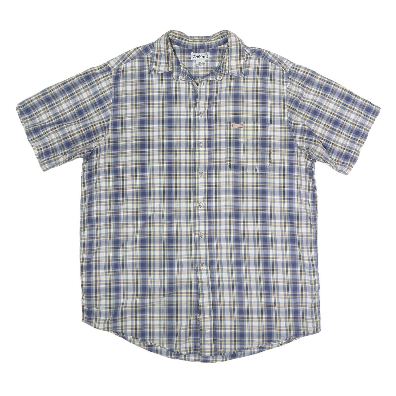 CARHARTT Mens Blue & Beige Check Shirt XL Casual Workwear Summer Button Up