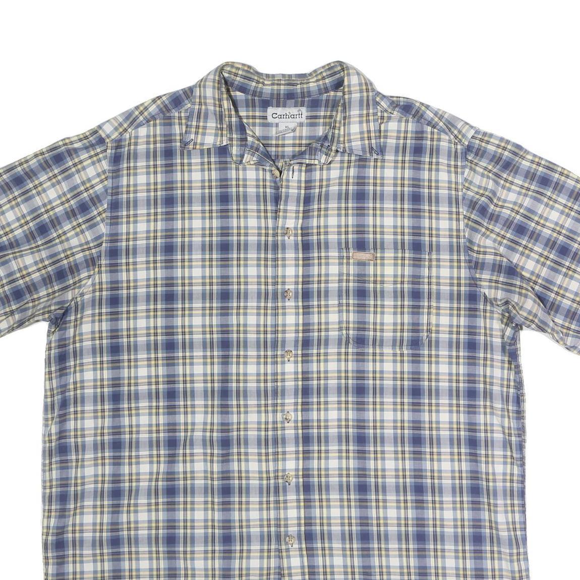 CARHARTT Mens Blue & Beige Check Shirt XL Casual Workwear Summer Button Up