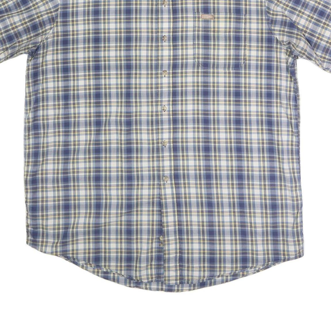 CARHARTT Mens Blue & Beige Check Shirt XL Casual Workwear Summer Button Up