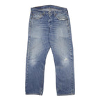 LEVI'S 501 Mens Jeans Blue Regular Straight Denim Light W32 L27 Classic Button