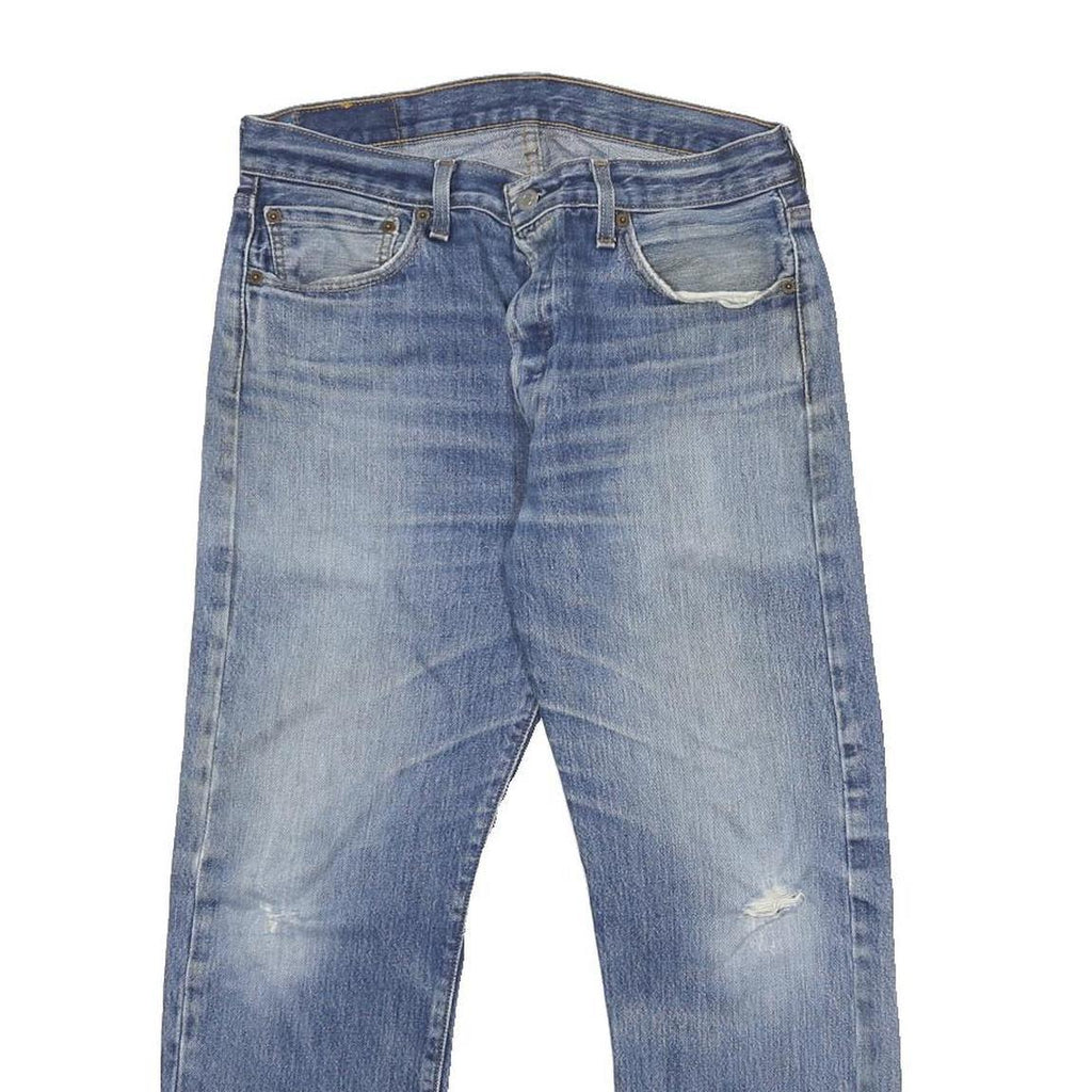 LEVI'S 501 Mens Jeans Blue Regular Straight Denim Light W32 L27 Classic Button