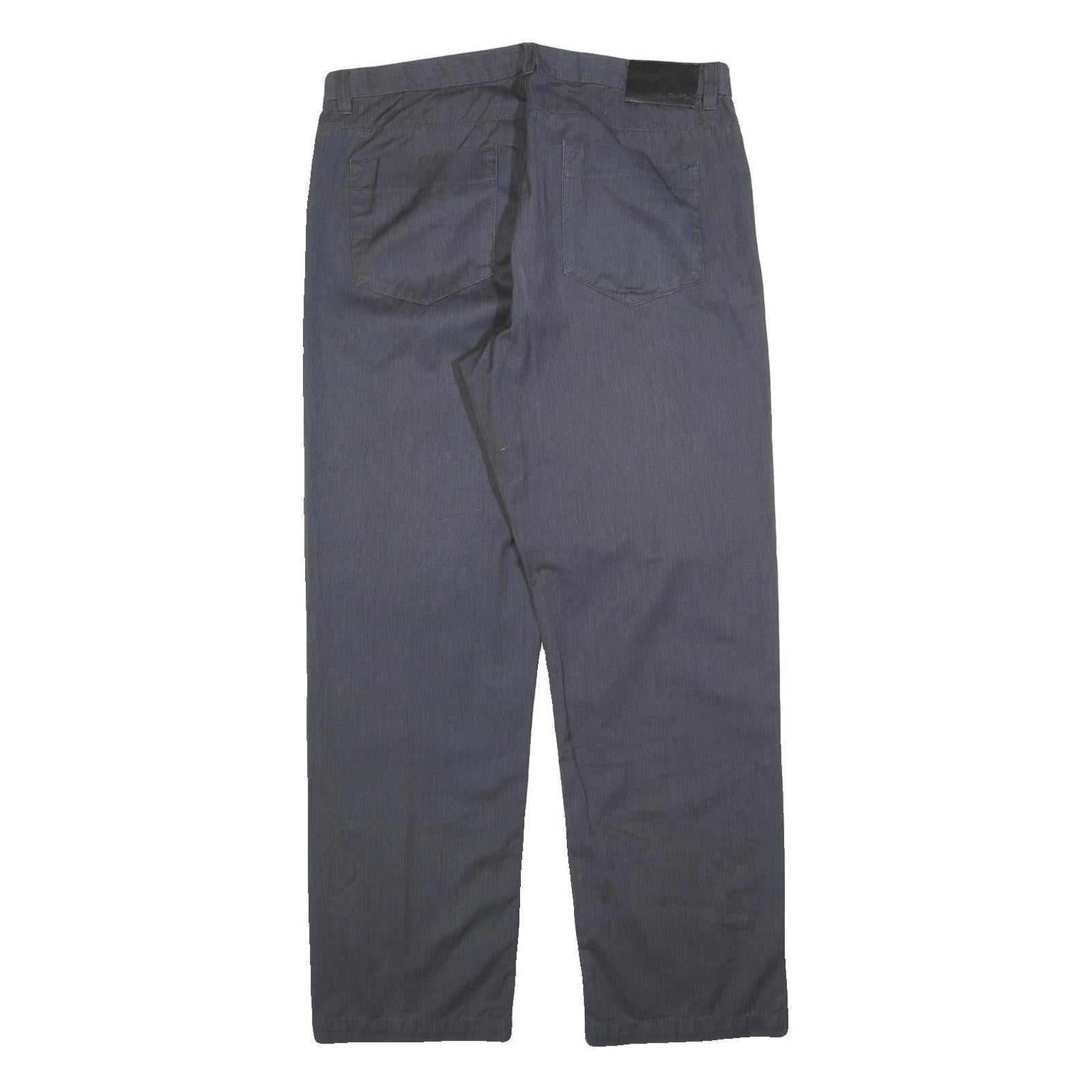 CALVIN KLEIN Mens Cotton Blend Blue Regular Straight Trousers W34 L32 Classic