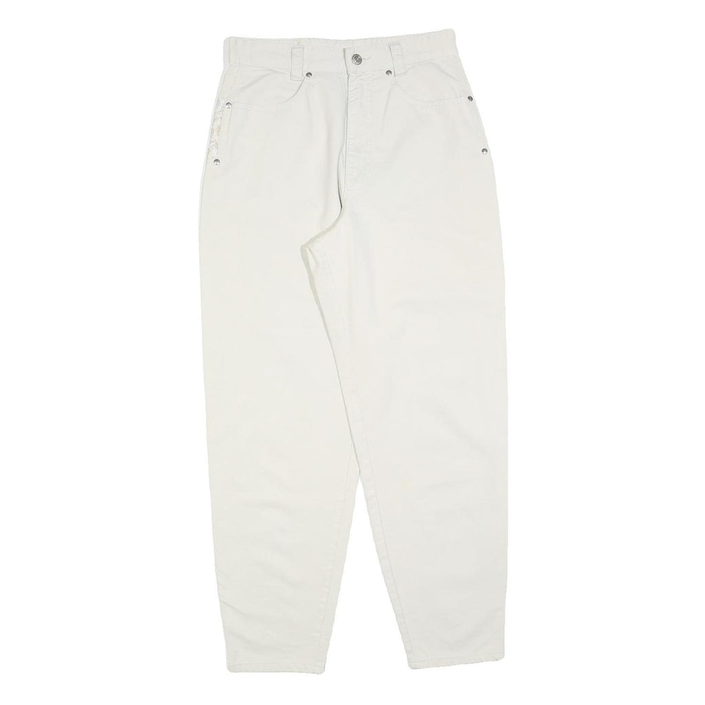 MAC Womens Cotton Blend White Regular Fit Straight Leg Trousers W28 L29 Stylish