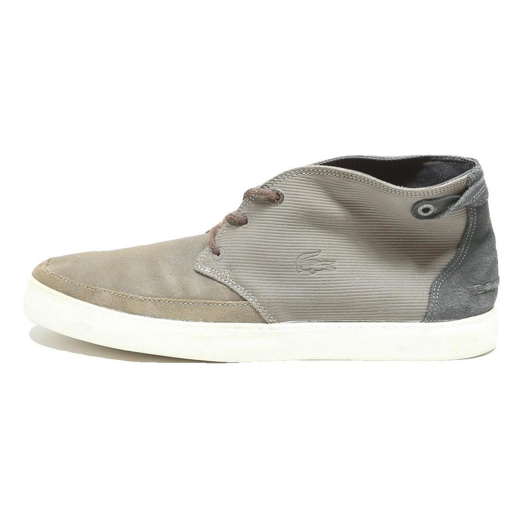 LACOSTE Mens Mid Top Sneakers Boots Grey Suede Synthetic UK 10.5 Casual Retro