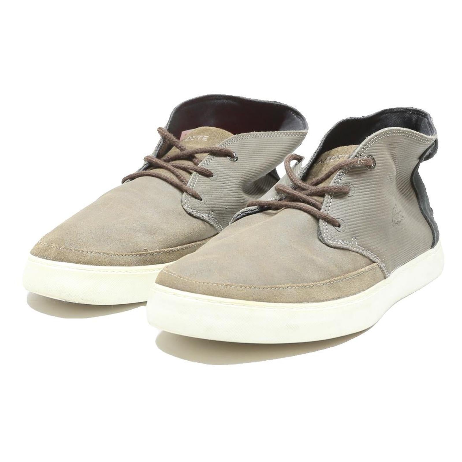 LACOSTE Mens Mid Top Sneakers Boots Grey Suede Synthetic UK 10.5 Casual Retro