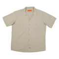 DICKIES Mens Beige Cotton Blend Work Shirt XL Short Sleeve Button Pockets