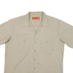 DICKIES Mens Beige Cotton Blend Work Shirt XL Short Sleeve Button Pockets