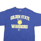MAJESTIC Mens Blue Golden State Warriors T-Shirt L Short Sleeve Crew Neck NBA