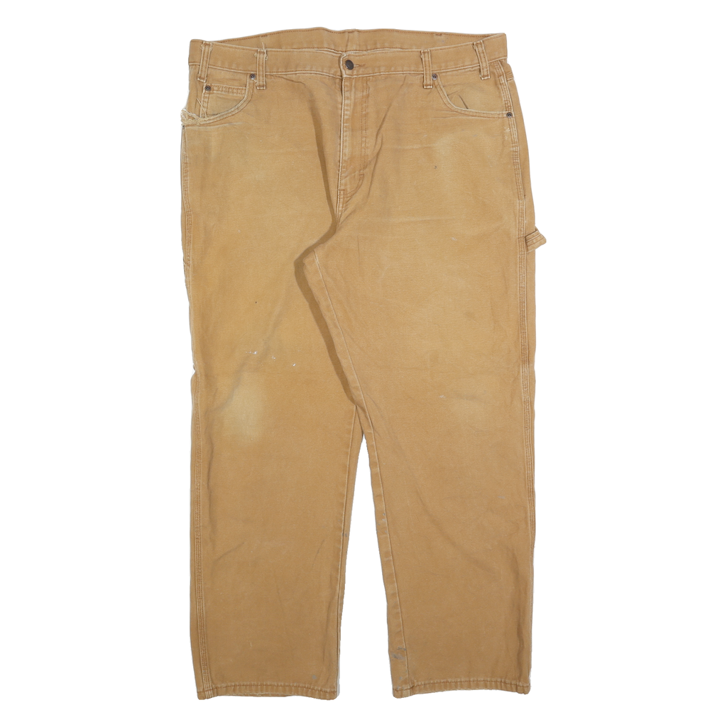 DICKIES Mens Jeans Beige Regular Straight Denim Medium W40 L32 Workwear