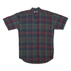 CHAPS RALPH LAUREN Mens Green & Red Check Shirt M Cotton Blend Smart Casual