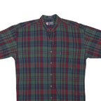 CHAPS RALPH LAUREN Mens Green & Red Check Shirt M Cotton Blend Smart Casual