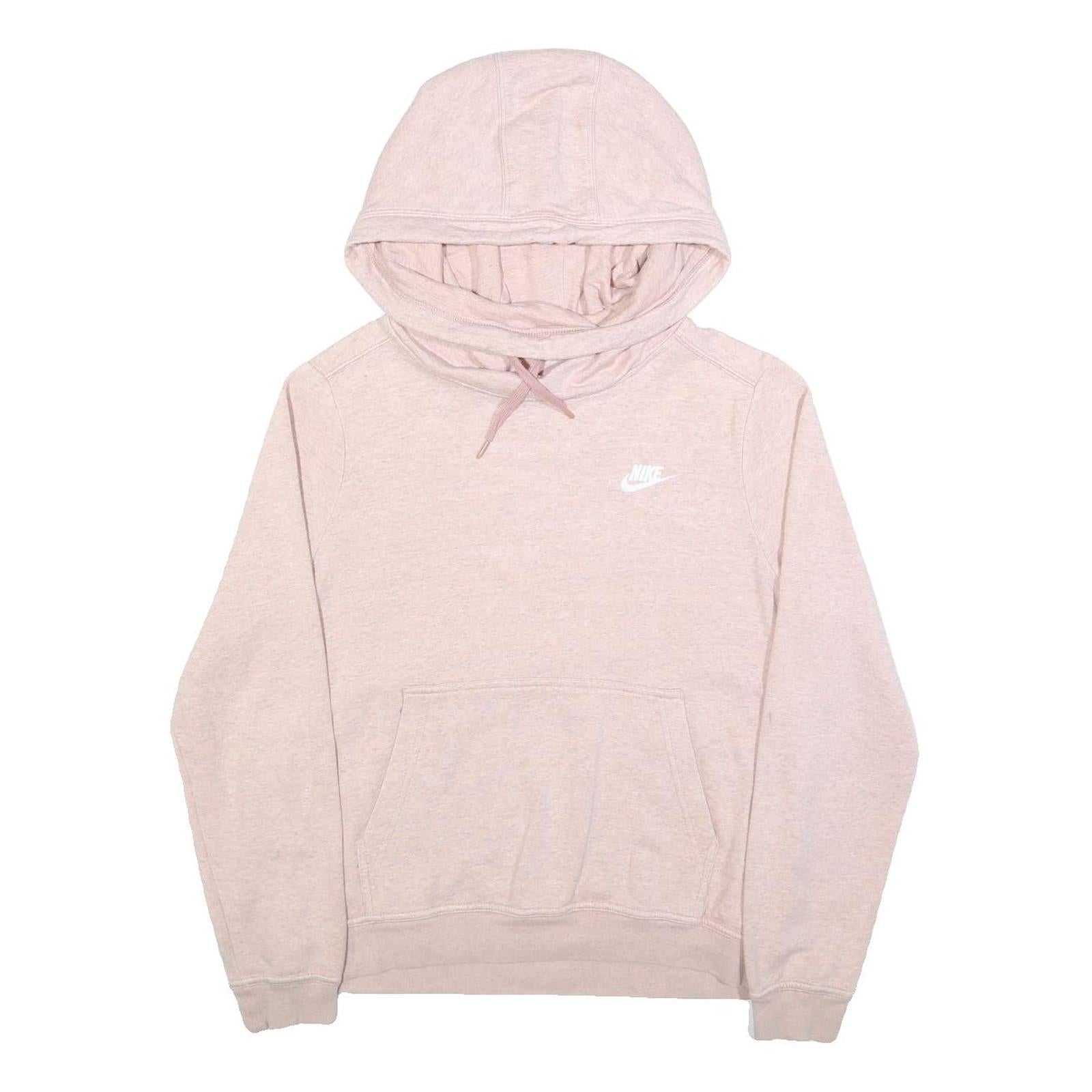 NIKE Womens Pink Hoodie Cotton Blend M Casual Pullover Sweatshirt