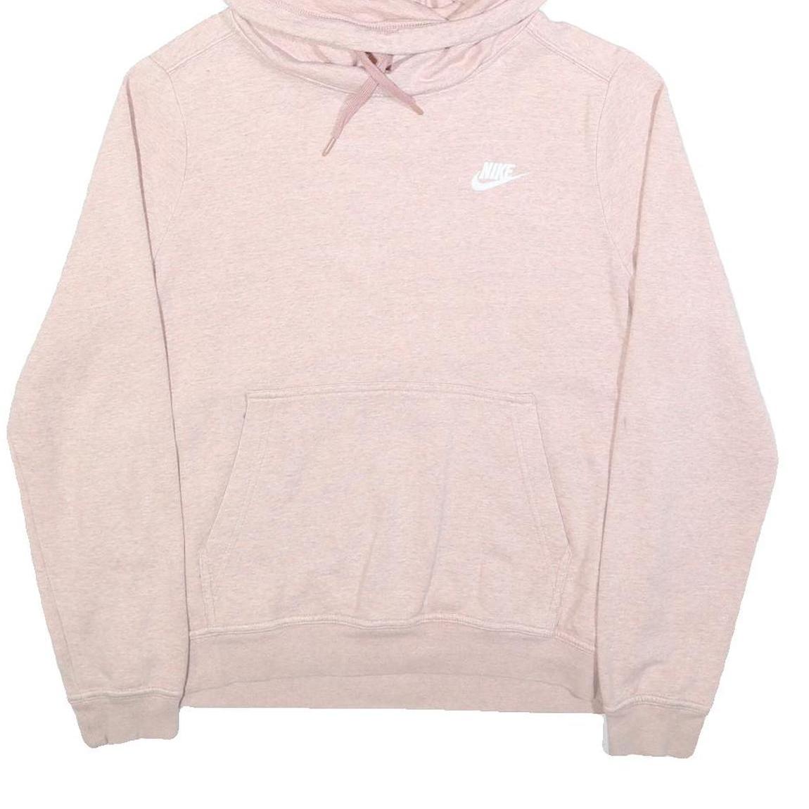 NIKE Womens Pink Hoodie Cotton Blend M Casual Pullover Sweatshirt