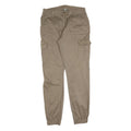 URBAN CLASSICS Mens Slim Beige Cargo Trousers W30 L32 Cotton Blend Zip Pocket