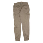 URBAN CLASSICS Mens Slim Beige Cargo Trousers W30 L32 Cotton Blend Zip Pocket