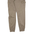 URBAN CLASSICS Mens Slim Beige Cargo Trousers W30 L32 Cotton Blend Zip Pocket