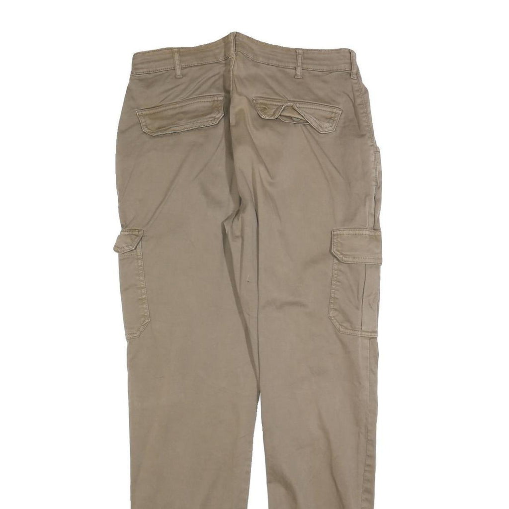 URBAN CLASSICS Mens Slim Beige Cargo Trousers W30 L32 Cotton Blend Zip Pocket