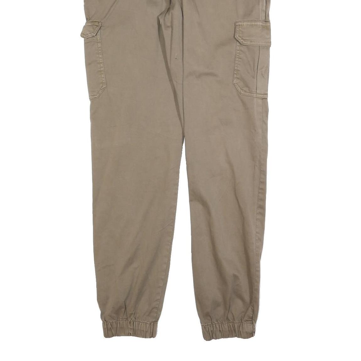 URBAN CLASSICS Mens Slim Beige Cargo Trousers W30 L32 Cotton Blend Zip Pocket