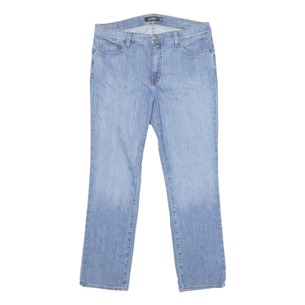 LAUREN RALPH LAUREN Womens Regular Fit Blue Denim Light W36 L30 Classic Button