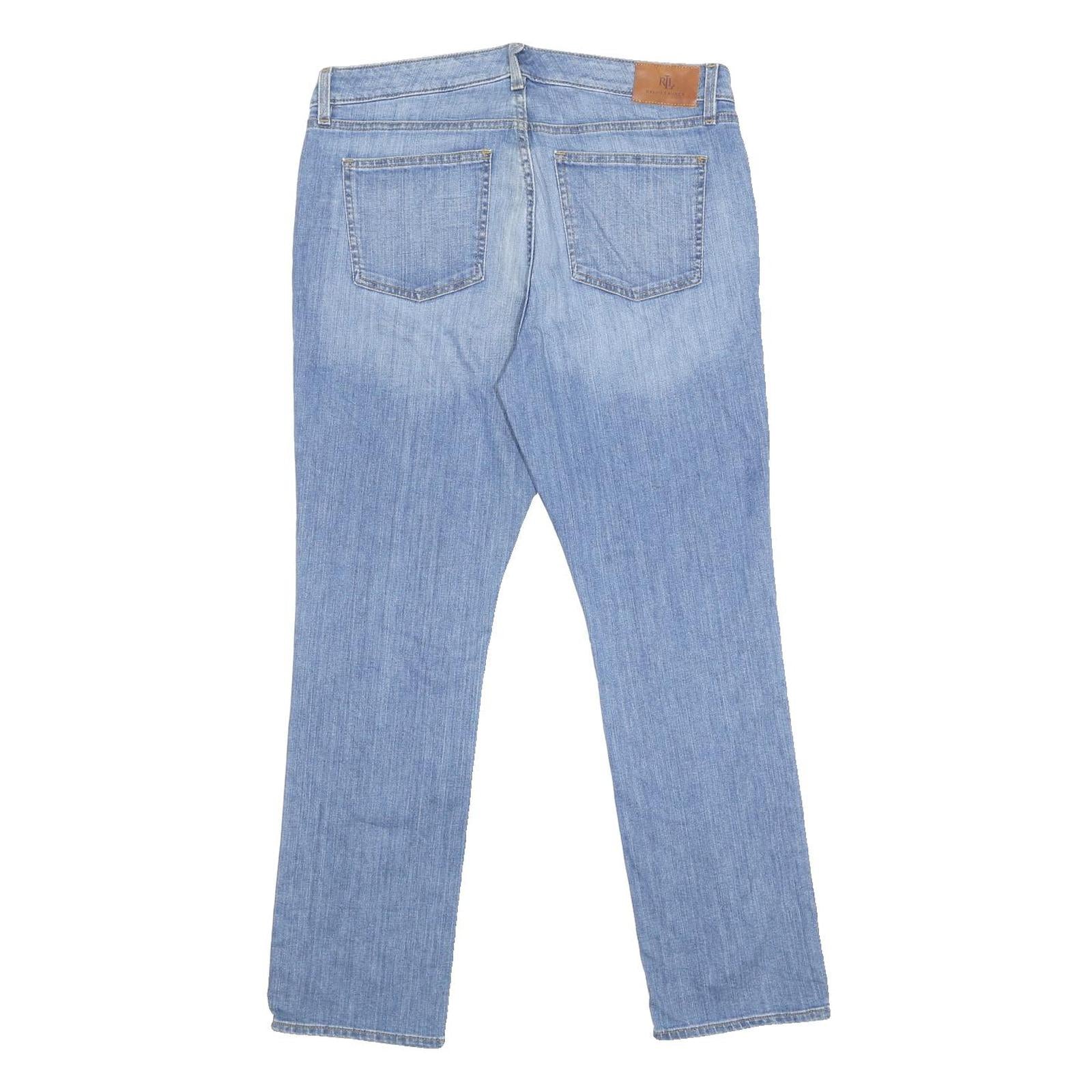 LAUREN RALPH LAUREN Womens Regular Fit Blue Denim Light W36 L30 Classic Button