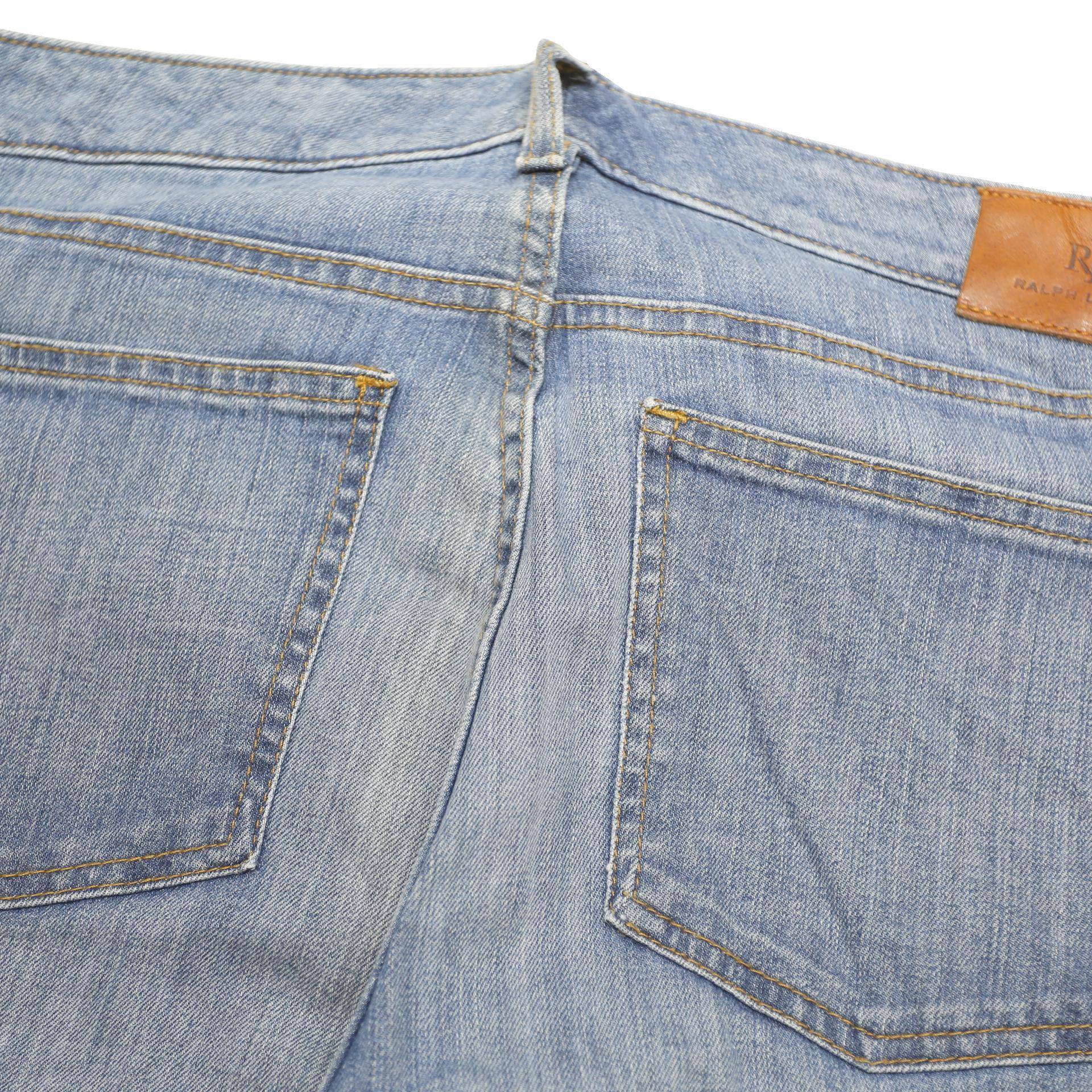 LAUREN RALPH LAUREN Womens Regular Fit Blue Denim Light W36 L30 Classic Button