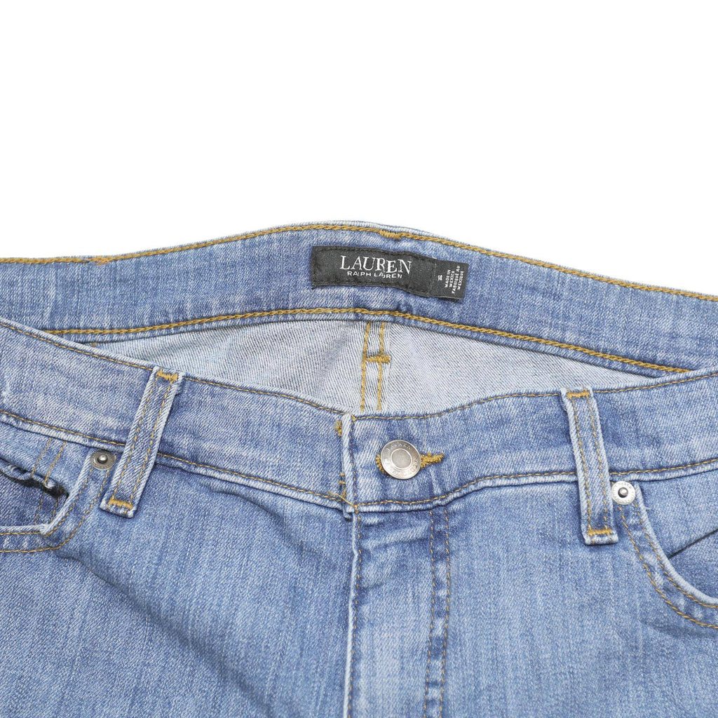 LAUREN RALPH LAUREN Womens Regular Fit Blue Denim Light W36 L30 Classic Button