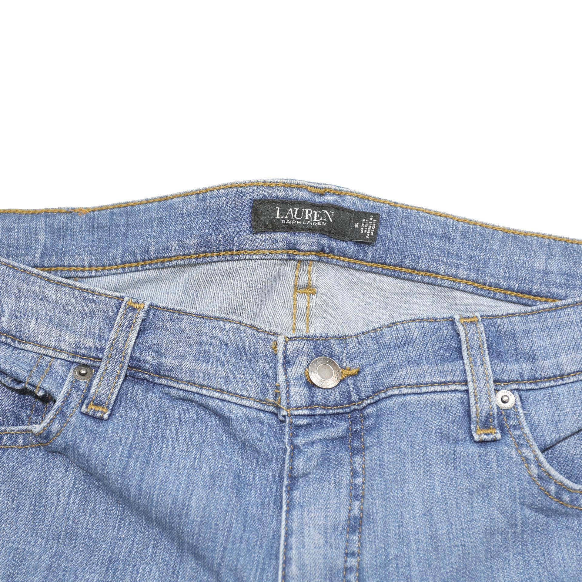 LAUREN RALPH LAUREN Womens Regular Fit Blue Denim Light W36 L30 Classic Button