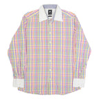 PIERRE CARDIN Mens Shirt Red Gingham Long Sleeve L