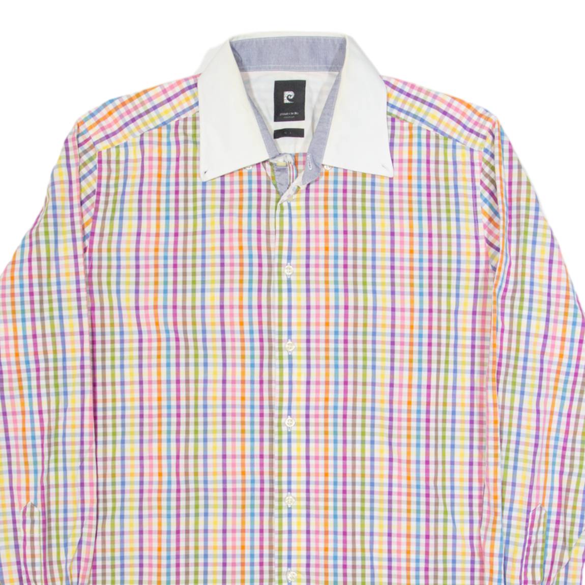 PIERRE CARDIN Mens Shirt Red Gingham Long Sleeve L