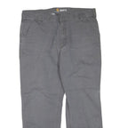 CARHARTT Mens Jeans Grey Regular Straight Denim W40 L32 Workwear Zip Closure