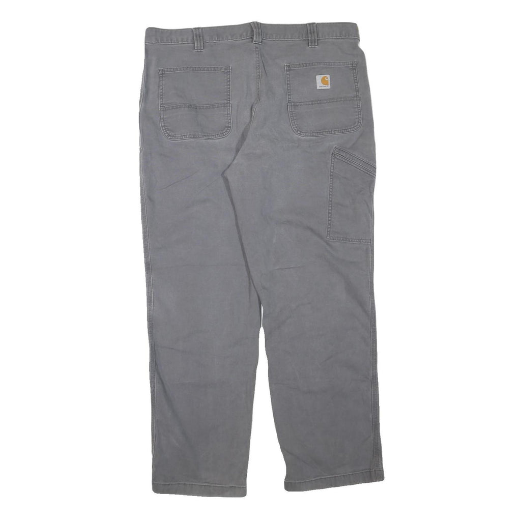 CARHARTT Mens Jeans Grey Regular Straight Denim W40 L32 Workwear Zip Closure