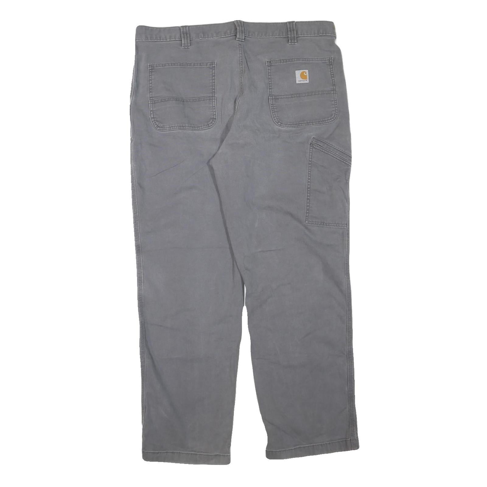 CARHARTT Mens Jeans Grey Regular Straight Denim W40 L32 Workwear Zip Closure