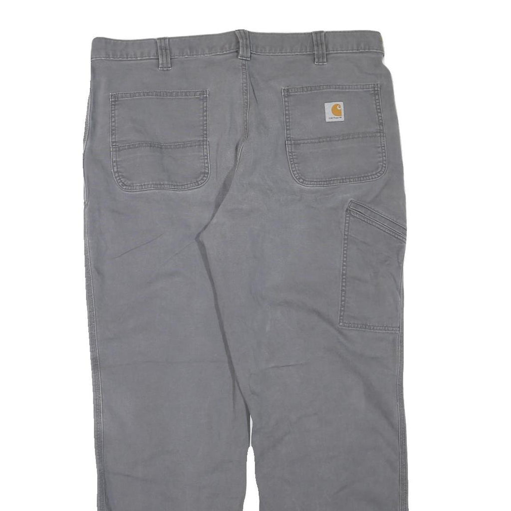 CARHARTT Mens Jeans Grey Regular Straight Denim W40 L32 Workwear Zip Closure