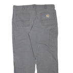 CARHARTT Mens Jeans Grey Regular Straight Denim W40 L32 Workwear Zip Closure