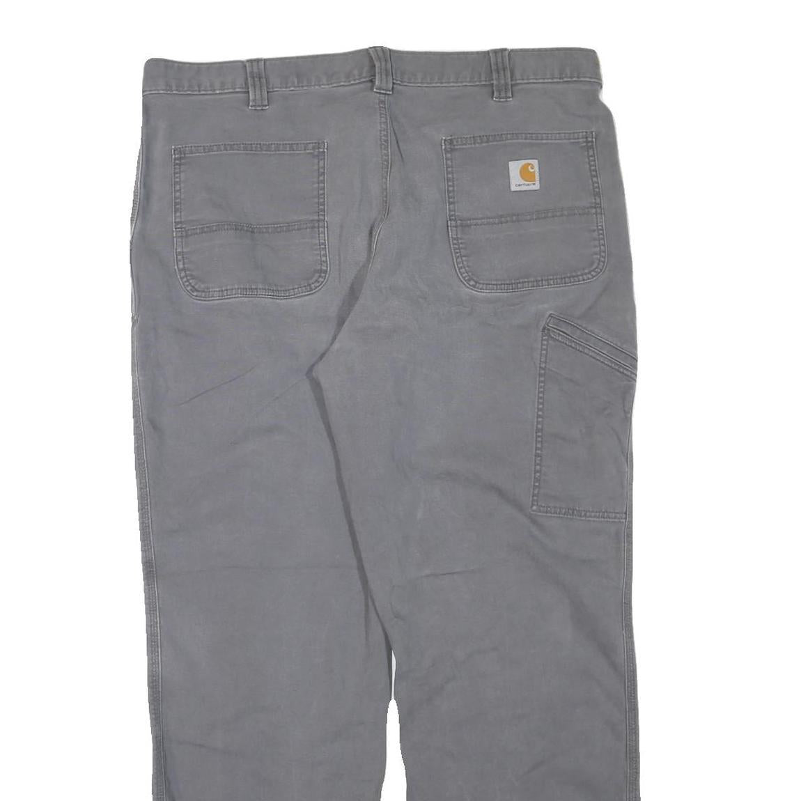 CARHARTT Mens Jeans Grey Regular Straight Denim W40 L32 Workwear Zip Closure