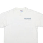 HANES Mens White Automotive Refinish Graphic T-Shirt L Short Sleeve Crew Neck