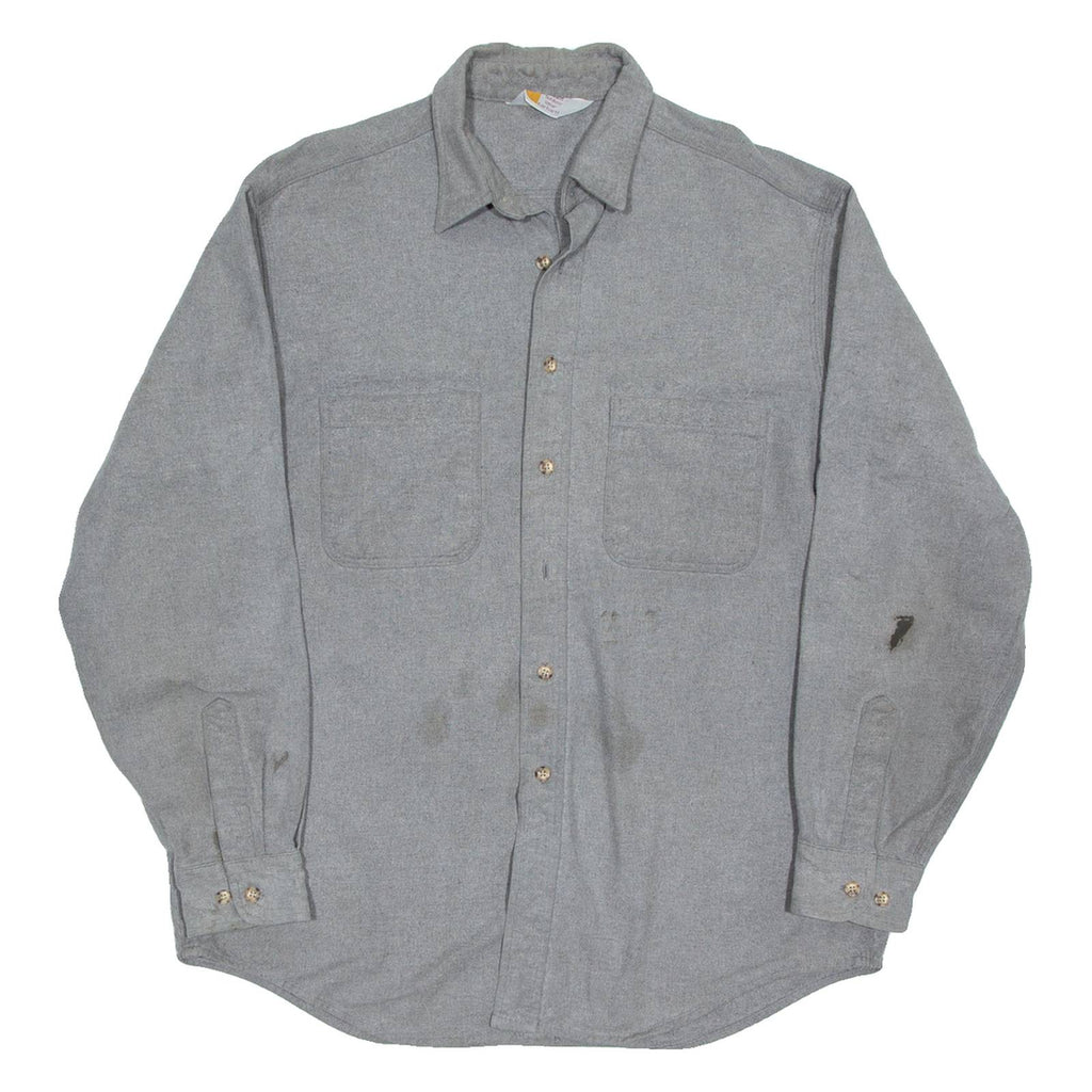 CARHARTT Outdoor Wear Mens Flannel Shirt Grey Long Sleeve L